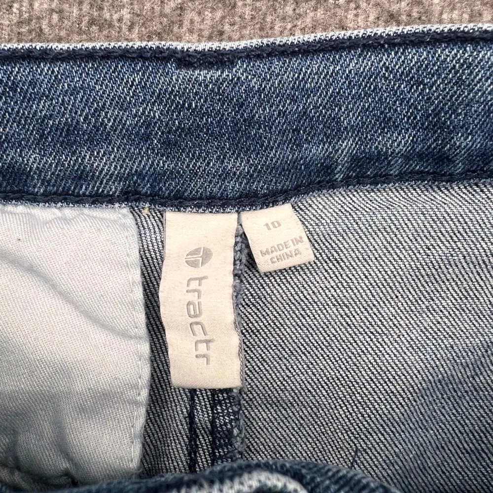 Tractr Girls Blue Wide Leg Flare Jeans Star Studded Medium Wash Size 10